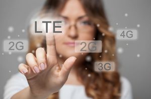 Woman Tapping LTE on Screen With Finger
