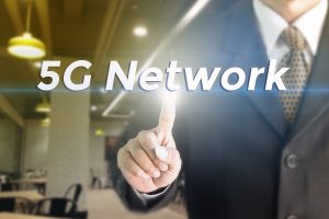 Finger Pointing to "5G Network"