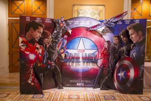 Captain America: Civil War Movie Promotional Display At Movie Theater