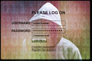 Password Screen With Hacker In The Background