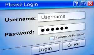 Login Screen Displaying Username and Password Fields