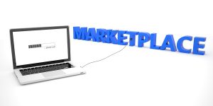 Laptop With The Word "Marketplace"