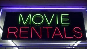 Neon Movie Rental Sign