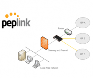 Diagram Showing Internet Bonding Via Peplink Network