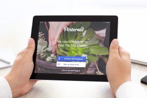 Tablet With Pinterest Displayed