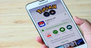 Cellphone With Pokemon Go App Store Page